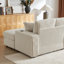 Canapé 3 places Modern Canapé en velours côtelé avec 3 coussins de dossier, 2 coussins décoratifs, un repose-pieds, 2 espaces de rangement et canapés confortables-167878345