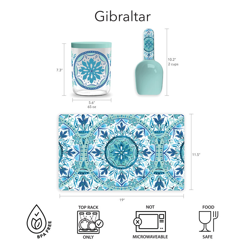 Napperon en mélamine Gibraltar - 19 po x 11,5 po - bleu sarcelle