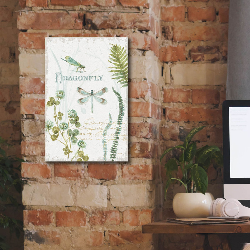 «My Greenhouse Botanical Dragonfly» par Lisa Audit, art mural sur toile, H 18 po x l 12 po x P 0,75 po