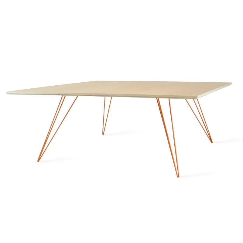 Table basse Williams, Orange, H 18 po x l 46 po x P 46 po, Érable