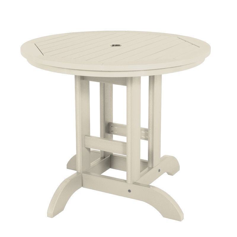 Tillmanns Plastic Round Dining Table in Dining Height (30"), Whitewash, 30" H x 36" L x 36" W