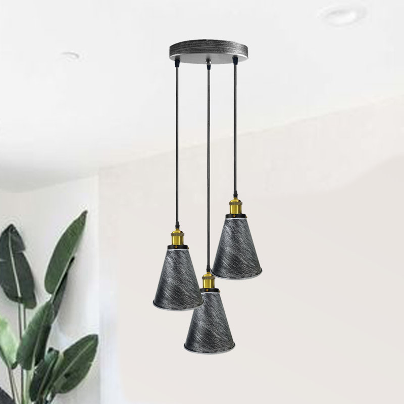 Lombardo 3 - Light Cluster Pendant, Brushed Silver
