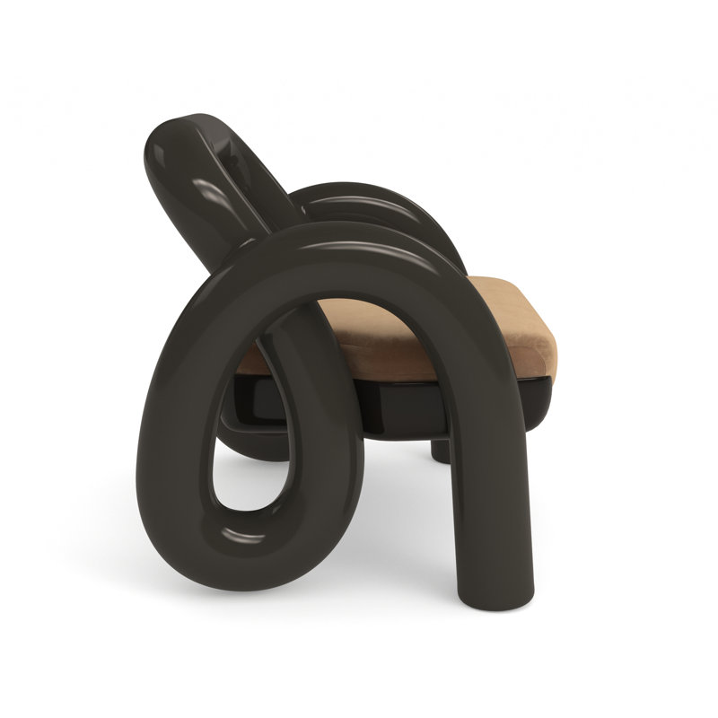 Caracole Armchair, Brown, Brown Polyester Blend