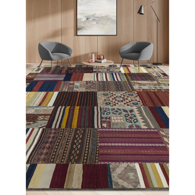 Wool Patchwork Area Rug