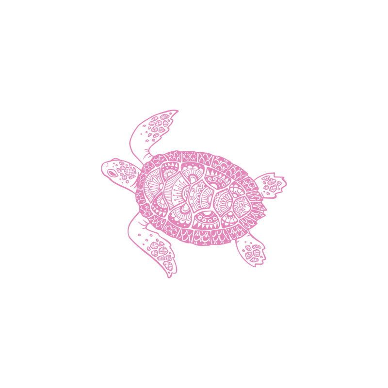 Décalcomanie murale autocollant en écaille tortue, Rose tendre