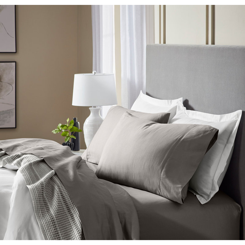 Signature Hemmed Sheet Set, Queen Sheet Set with 2 Pillowcases, Stone