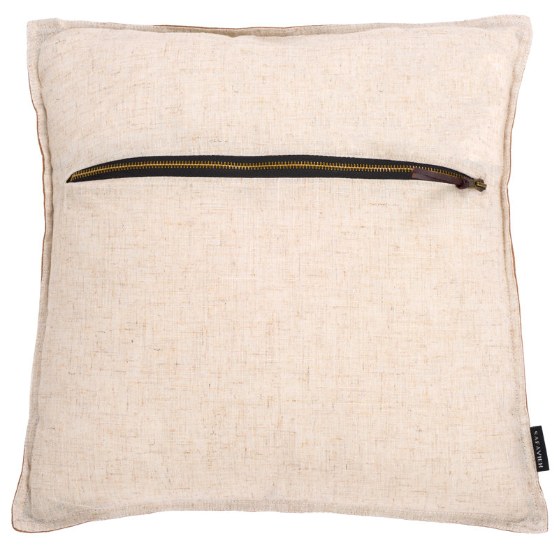 Camel Faux Suede 18-inch Square Throw Pillow