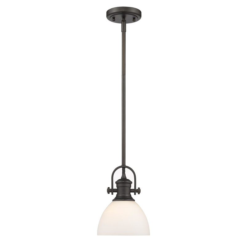 Bales 1 - Light Shaded Pendant, Opal Glass, Rubbed Bronze