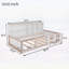 Lit plateforme en bois avec garde-corps, tablettes de rangement latérales et bibliothèque-602673073-602673075