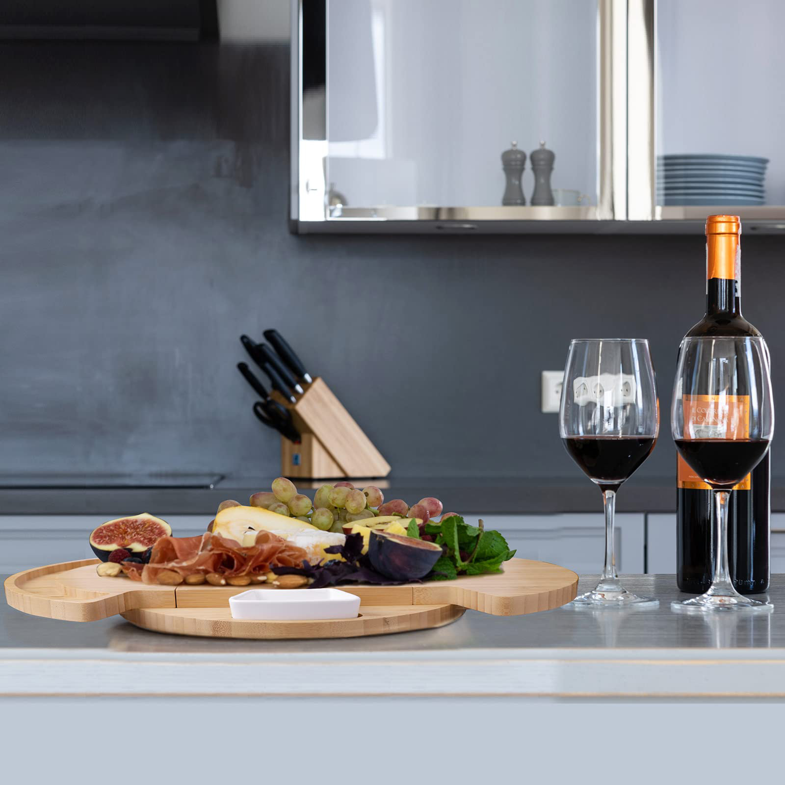 Foundry Select Bamboo Large Round Charcuterie Cheese Board Set Housm