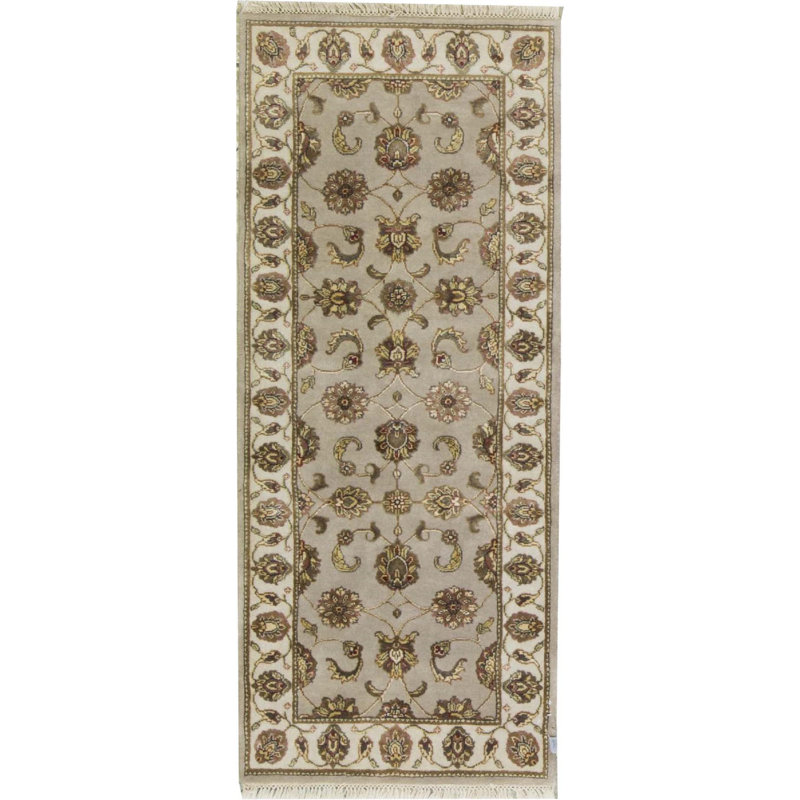 Hand-Knotted High-Quality Camel and Ivory Runner