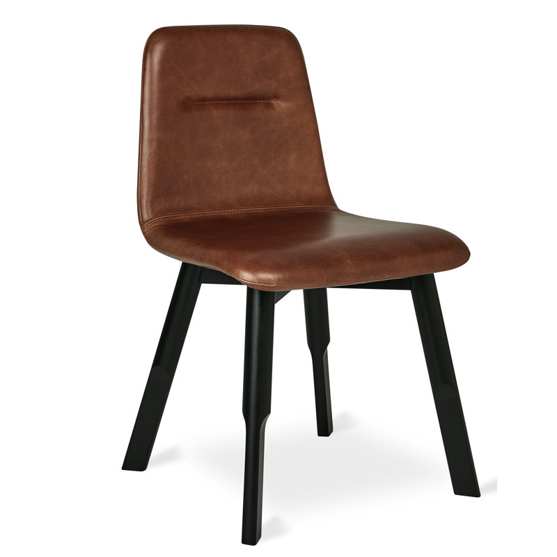 Bracket Dining Chair, Saddle Brown Genuine Leather