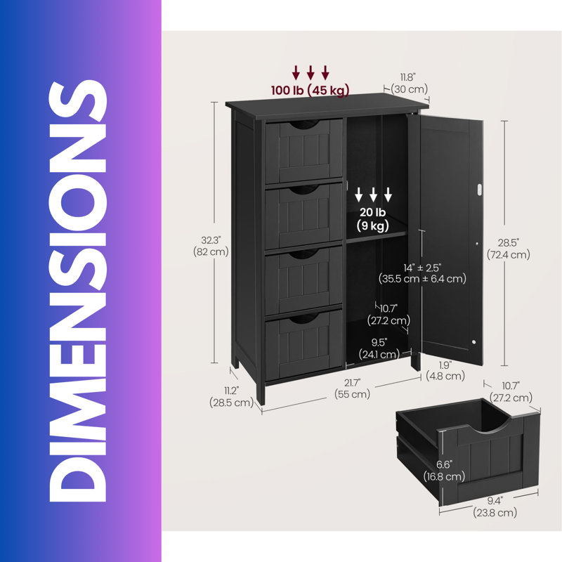 Anber Industrial Kitchen Baker's Rack With Storage Shelves and Cabinet