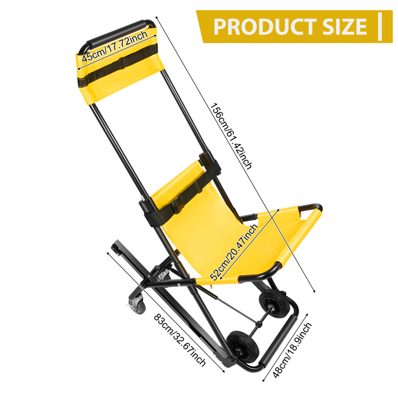 Fauteuil de secours robuste en alliage d'aluminium (capacité de 350 lb)