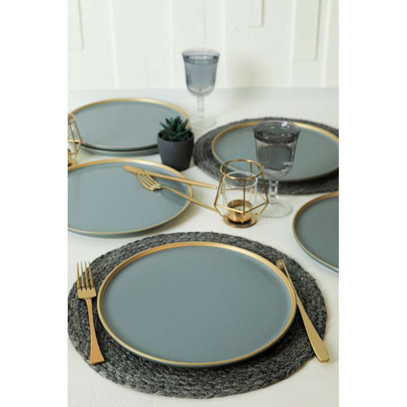 Ensemble d'assiettes de service écologiques en céramique (6 pièces), vert | 11,0 po x 11,0 po x 1,0 po | 100% antibactérien, résistant à l'eau, facile à nettoyer | Va au lave-vaisselle jusqu'à 122 ° F | Parfait pour recevoir et utiliser au quotidien