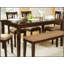 Siège rembourré en tissu à finition espresso et banc 1pc