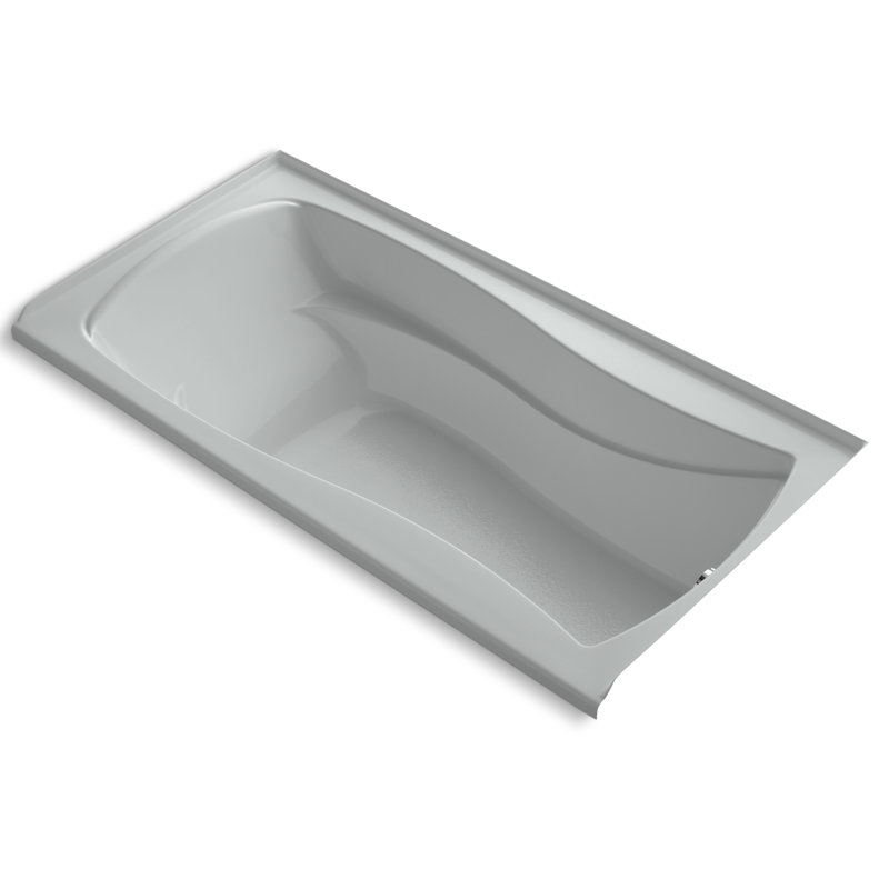 Mariposa 72" x 36" Drop In Soaking Acrylic Bathtub, Almond, Left