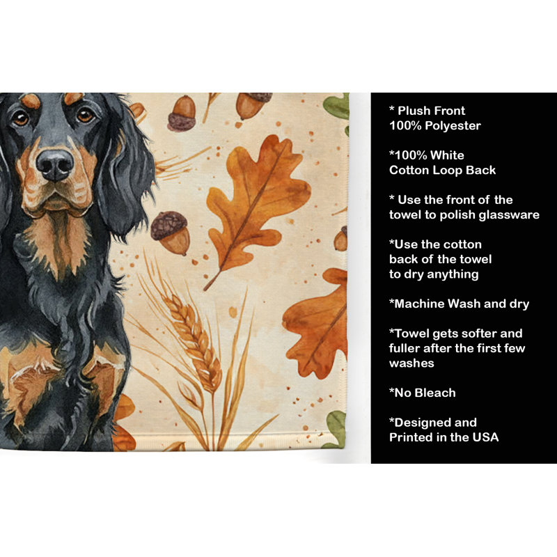 Gordon Setter Heirloom Fall Kitchen Towel, Gordon Setter