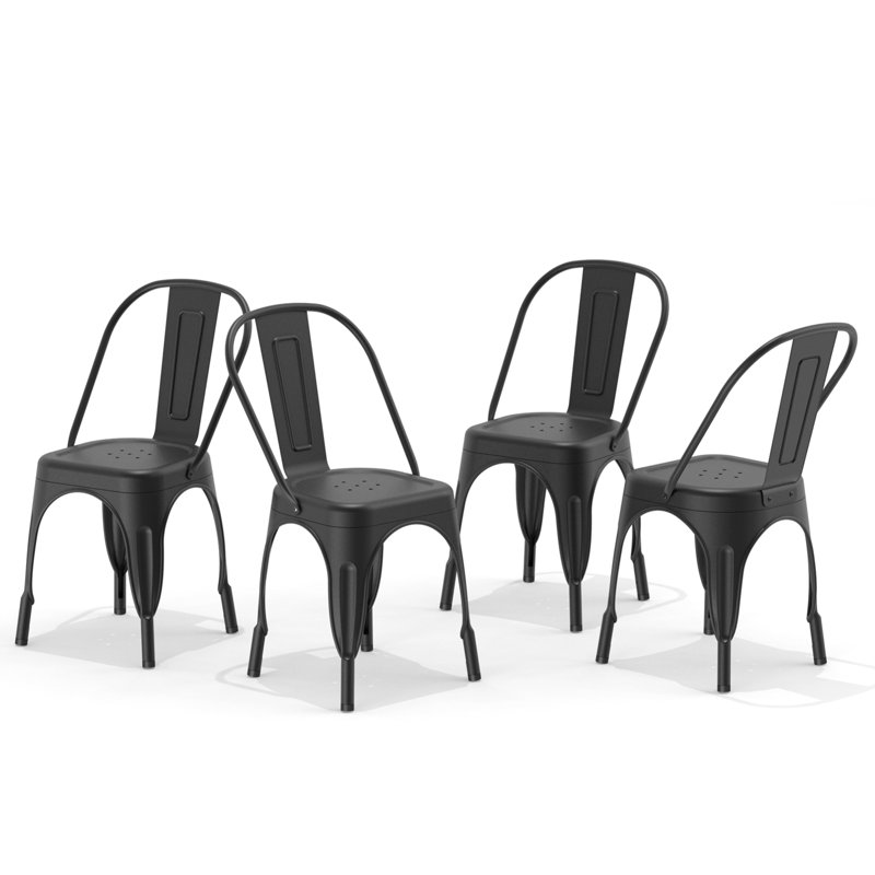 Weaverville 18'' H Stacking Side Chair, Black