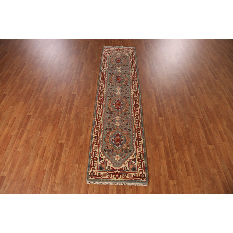 Tapis de couloir indien à motif géométrique 3 x 10