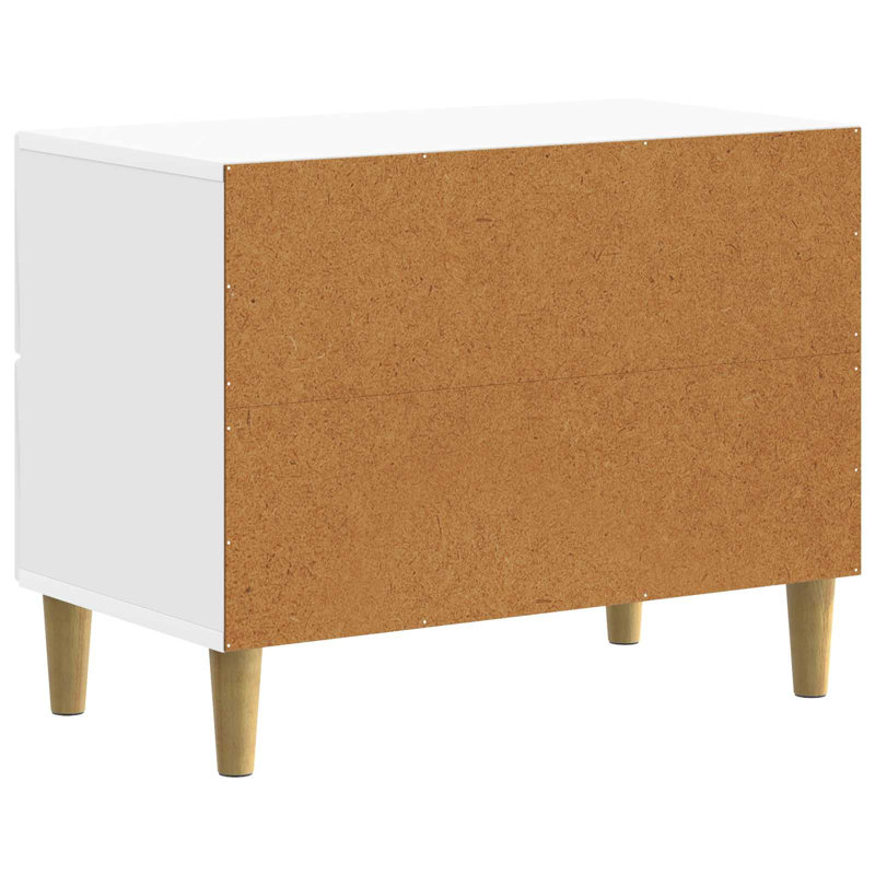 62cm W Manufactured Wood Bedside Table, High Gloss White