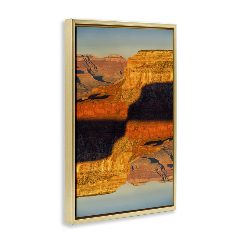 Surreal Canyon Reflection Floating Frame, design by Robin Vandenabeele, 25" H x 17" W, Metallic Gold Floater Frame