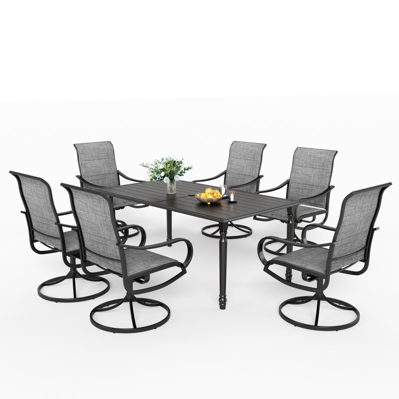 Alyah 6 - Person Patio Dining Set with Rectangular Table