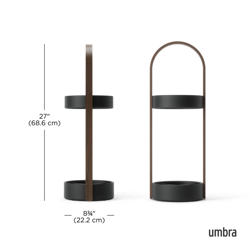 Bellwood Resin-Based Water-Resistant Umbrella Stand with Wood Veneer