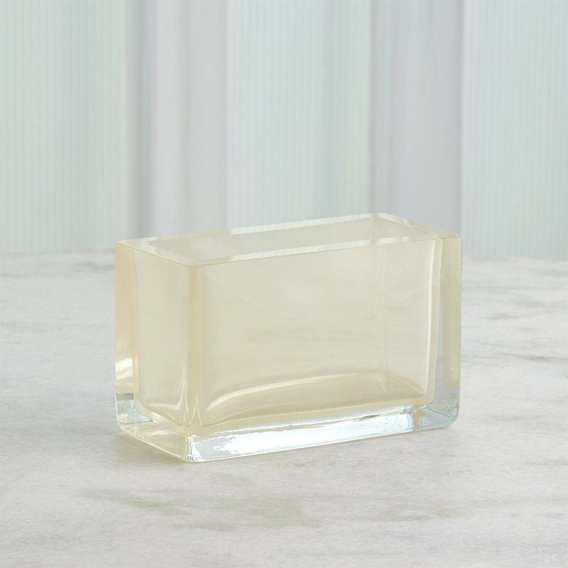 Vase rectangulaire, H 6 po x l 9,75 po x P 4,75 po