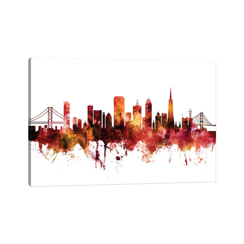 San Francisco, California Skyline by Michael Tompsett - Wrapped Canvas Gallery-Wrapped Canvas Giclée, 20.32 cm H x 30.48 cm W