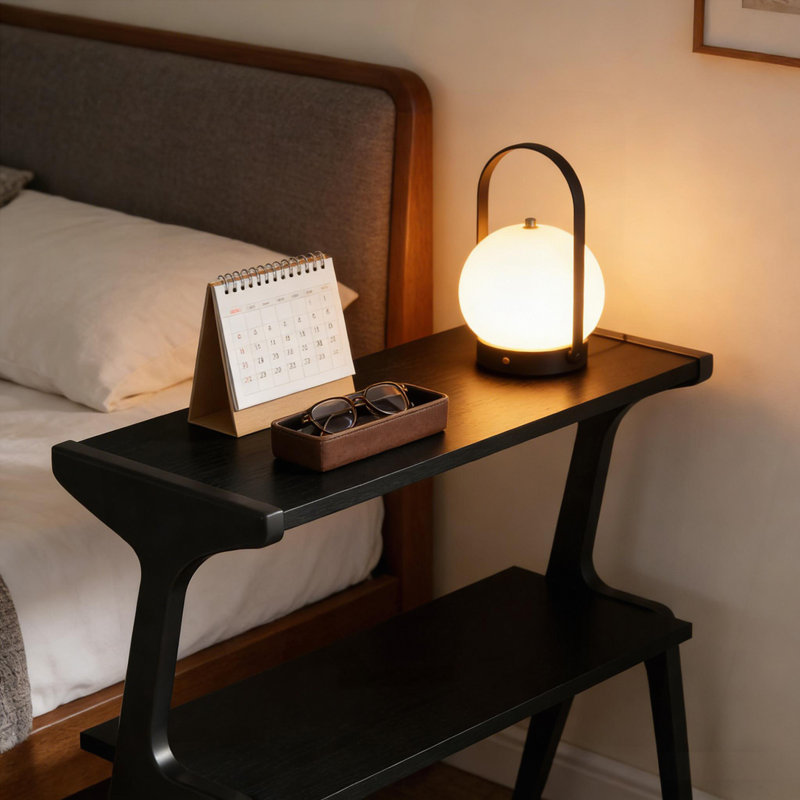Wooden Bedside,Sofa Table,2-Tier Side Table