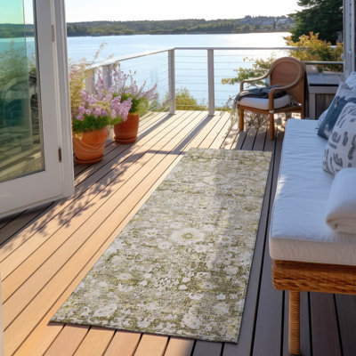 Tapis intérieur / extérieur en polyester tissé à la machine Kaylani
