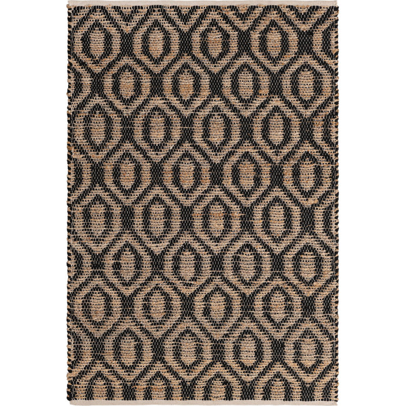 Tapis noir tressé Egge, Rectangle 4 pi x 6 pi