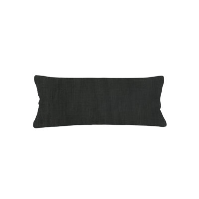 Black So Soft Linen Pillow 14x40 with Down Insert