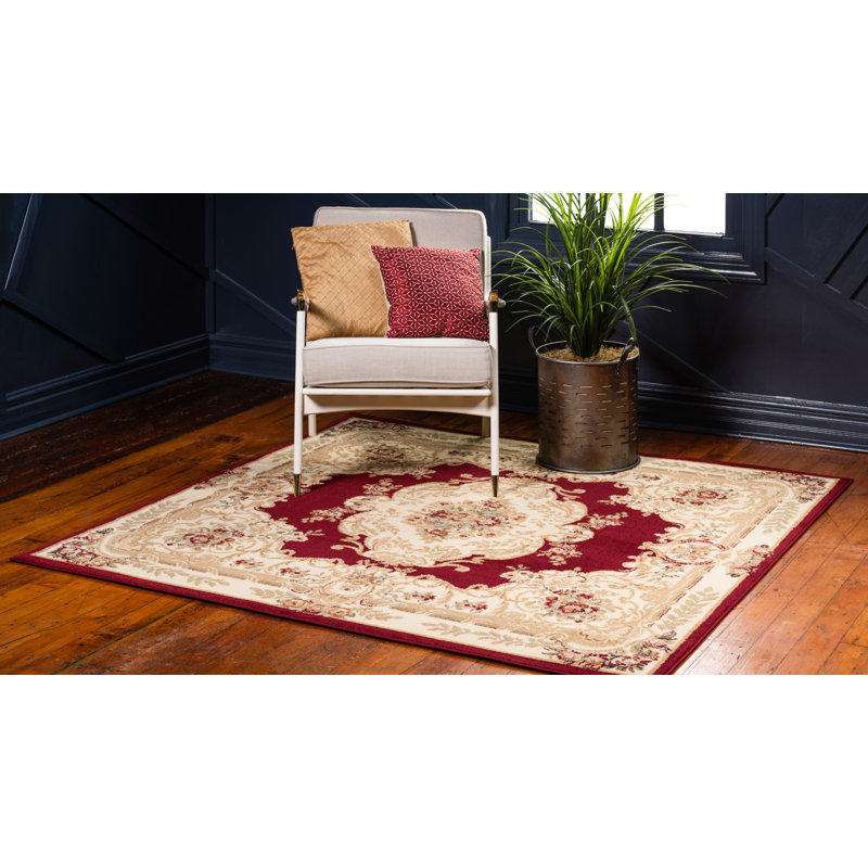 Aracelia Oriental Indoor Rug, Square 10', Red