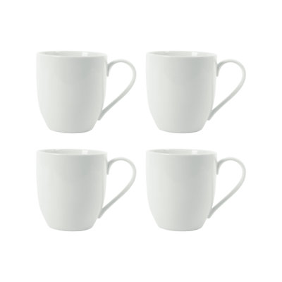 Fitz and Floyd Everyday White Coupe Mug, Set of 4