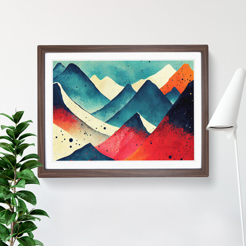 Mountain Paint Splash Vol.3 Abstract - Framed Print, 34cm H x 46cm W x 2cm D, Brown Framed