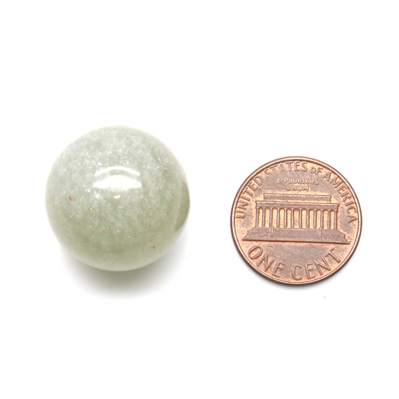 Natural Polished Gemstone Sphere, Decorative Accent, Smooth Ball Home Decor, 23mm, Light Green