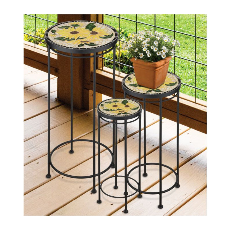 Support pour plante haut / 3 tournesols