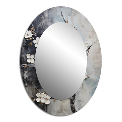 Apple Blossom Harmony XII - White Oval Wall Mirror Decor