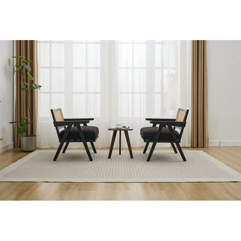 Upholstered Accent Chair, Black Teddy, Black