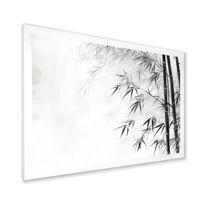 Bambou sauvage noir et blanc sur toile