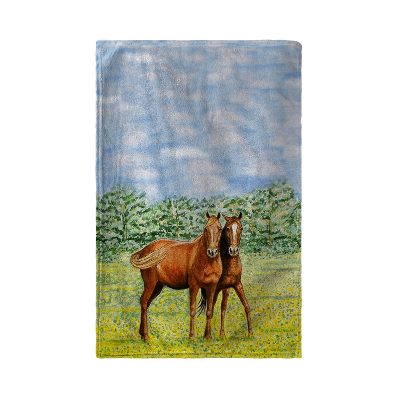 Serviette de cuisine à deux chevaux