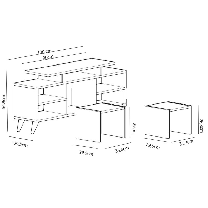 Modern TV Unit with Wall-Mount Option, White & Cordoba, 47.2 x 22.4 x 11.6 inches | 100% Melamine Coated Particle Board, Thickness: 0.7 inches | Features Multiple Shelves, Stylish Design for Living Room & Entertainment Spaces