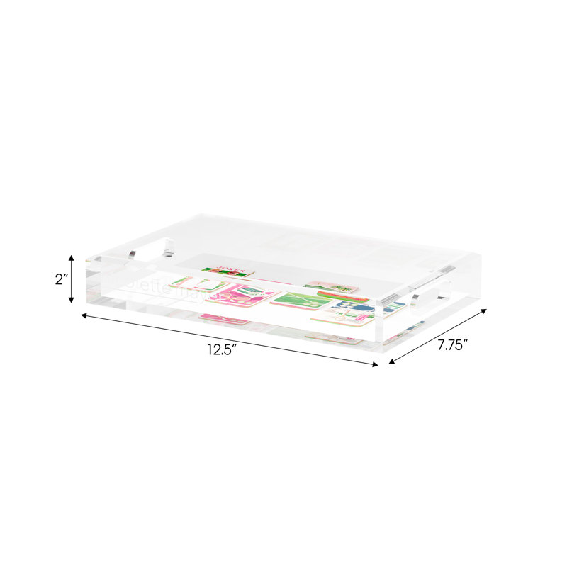 Mahjong Acrylic Decorative Tray, 12.5"W x 7.75"D x 2"H