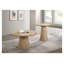 Contemporary Round Coffee Table with Cone-Shaped Pedestal Base in Oak Finish