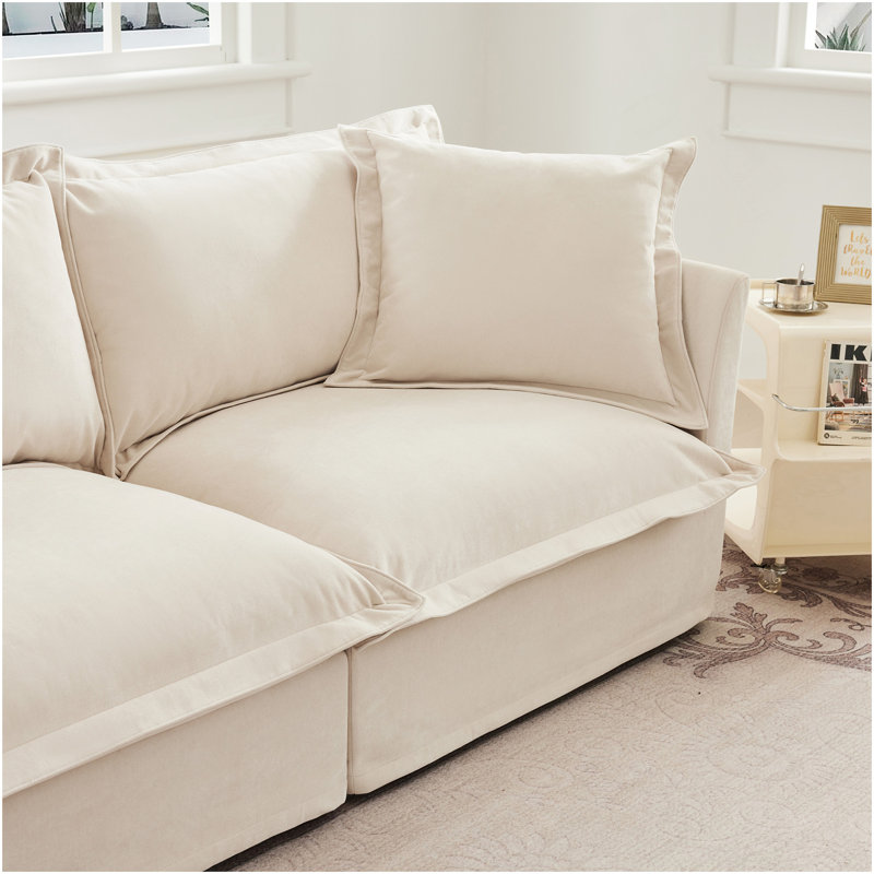 Canapé Koala LSF avec 1 coussin - crème, Orienté à gauche (vu de face)