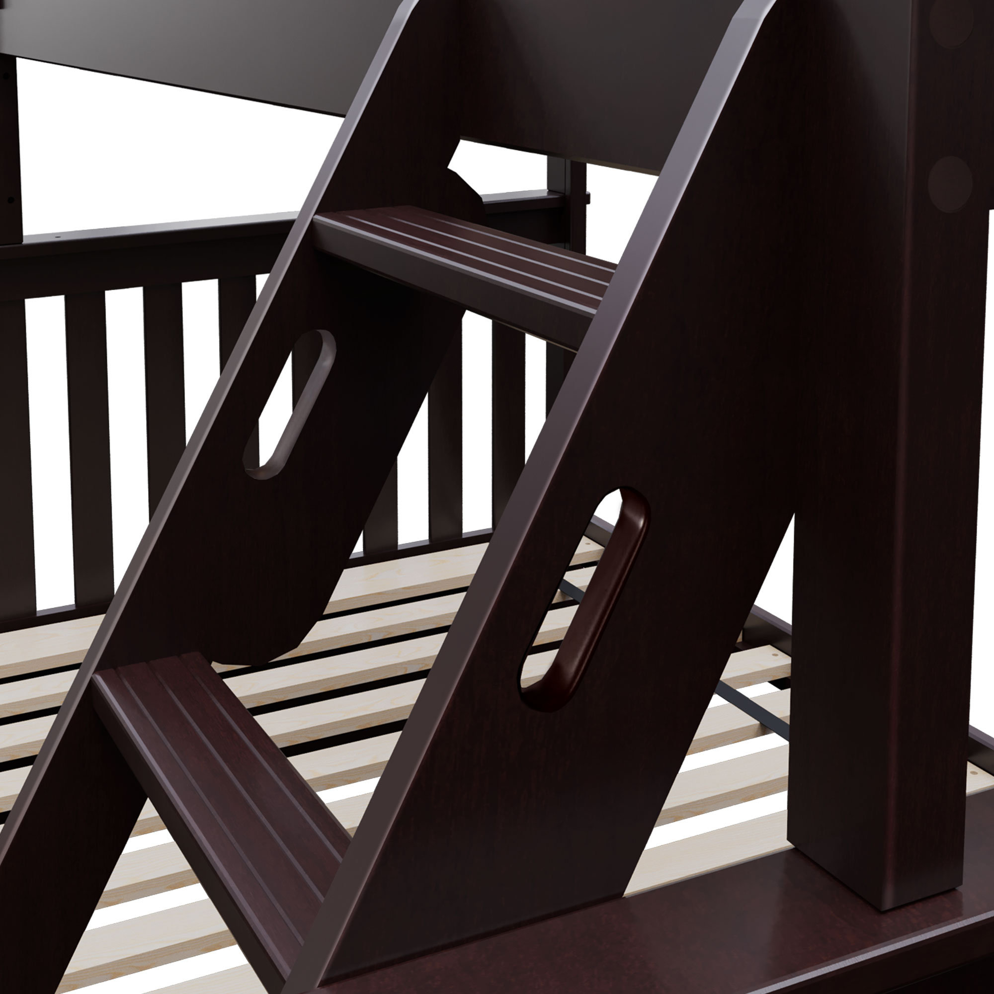 Hildegun Kids Bunk Bed with Drawers, Espresso, Extra Long Twin