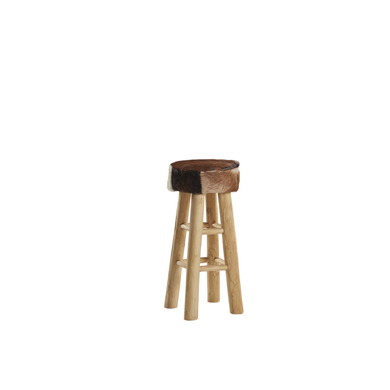 Upholstered Counter Stool with Solid Wood Frame