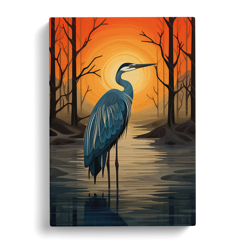 Heron Op - Print, 76cm H x 50cm W x 3cm D